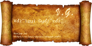 Völgyi Győző névjegykártya